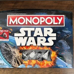 NEW! STAR WARS Monopoly DISNEY Edition Open & Play Case Box 2015 Hasbro Game